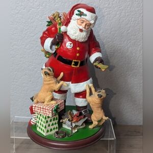 Danbury Mint Santa’s Little Pugs Large Christmas Figurine Statue Decor Rare